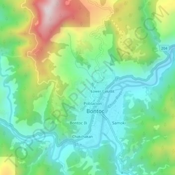 Upper Caluttit topographic map, elevation, terrain