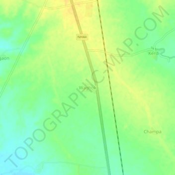 Wagholi topographic map, elevation, terrain