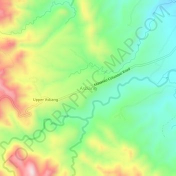 Asbang topographic map, elevation, terrain