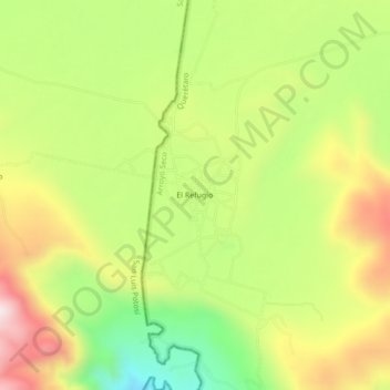 El Refugio topographic map, elevation, terrain