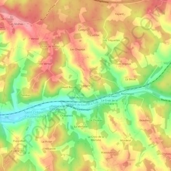 Leygalie topographic map, elevation, terrain