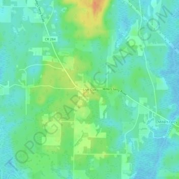 Live Oak topographic map, elevation, terrain