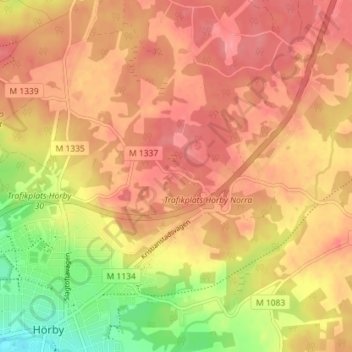 Slagtofta topographic map, elevation, terrain
