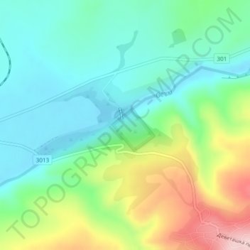 Devetashka cave topographic map, elevation, terrain