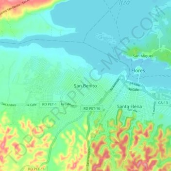 San Benito topographic map, elevation, terrain