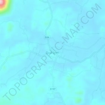 Gual Ipoh topographic map, elevation, terrain