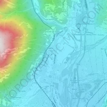 Preglia topographic map, elevation, terrain