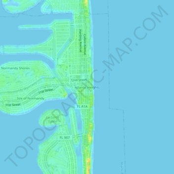 Atlantic Heights topographic map, elevation, terrain