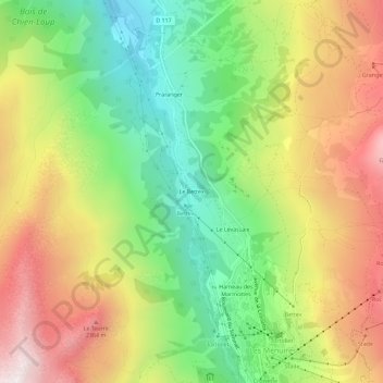 Le Bettex topographic map, elevation, terrain