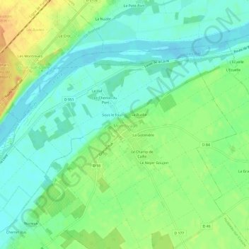 Le Bourg topographic map, elevation, terrain