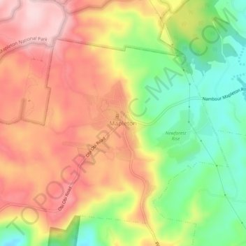 Mapleton topographic map, elevation, terrain