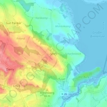 Stöfs topographic map, elevation, terrain