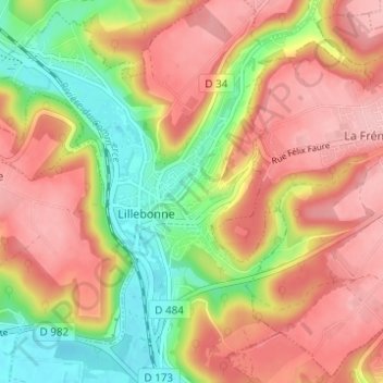 La Côte Blanche topographic map, elevation, terrain