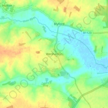 Wenhaston topographic map, elevation, terrain