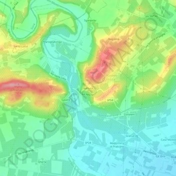 Valbusa topographic map, elevation, terrain