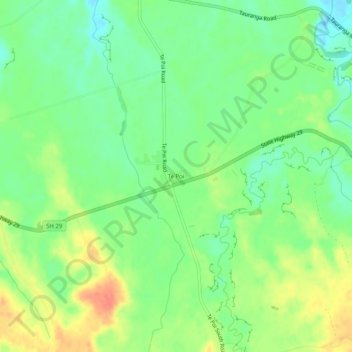 Te Poi topographic map, elevation, terrain