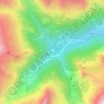 Forbicina topographic map, elevation, terrain