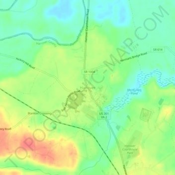 Hanover topographic map, elevation, terrain