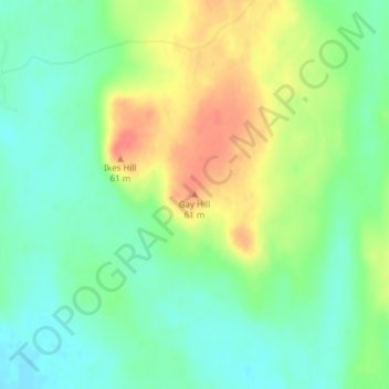 Gay Hill topographic map, elevation, terrain
