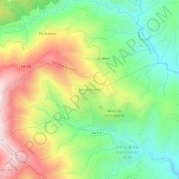 Barroca Grande topographic map, elevation, terrain