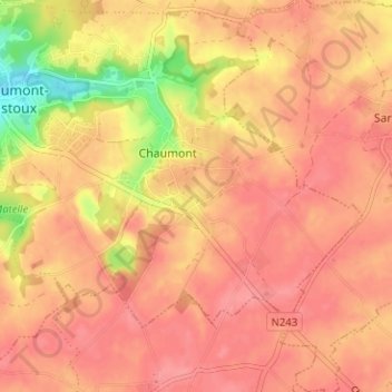 Somville topographic map, elevation, terrain