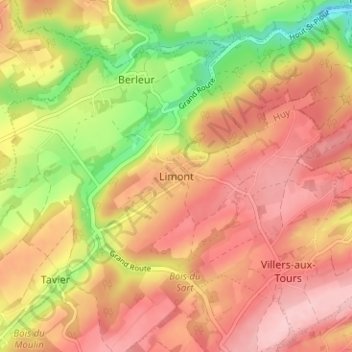 Limont topographic map, elevation, terrain