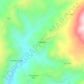 Regalado topographic map, elevation, terrain