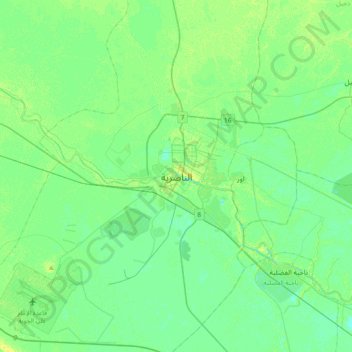 Nasiriyah topographic map, elevation, terrain