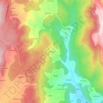 Verduga topographic map, elevation, terrain