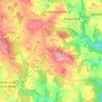 Stallham topographic map, elevation, terrain