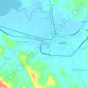Del Pilar topographic map, elevation, terrain