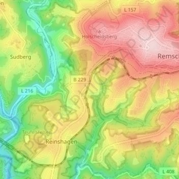 Vieringhausen topographic map, elevation, terrain