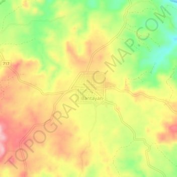 Bantayan topographic map, elevation, terrain