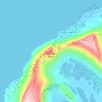 Hornet topographic map, elevation, terrain