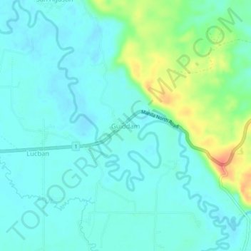 Guiddam topographic map, elevation, terrain