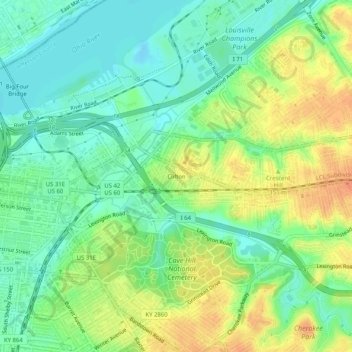 Clifton topographic map, elevation, terrain