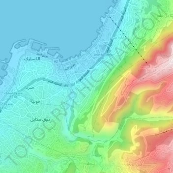 Ghadir topographic map, elevation, terrain