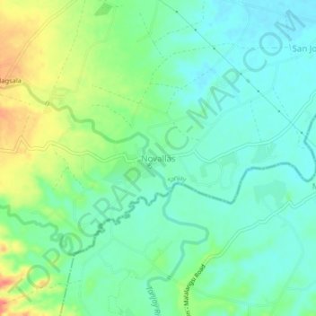 Novallas topographic map, elevation, terrain