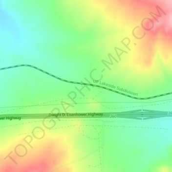Moor topographic map, elevation, terrain