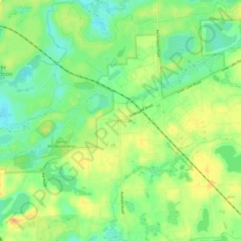 Green Oak topographic map, elevation, terrain