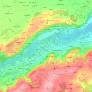 Hirten topographic map, elevation, terrain