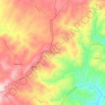 Fonte Longa topographic map, elevation, terrain