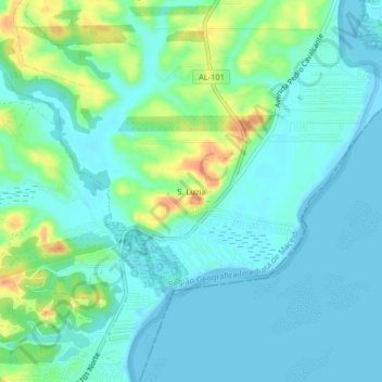 S. Luzia topographic map, elevation, terrain