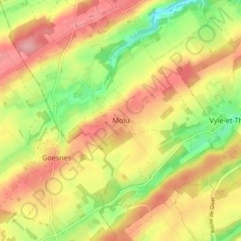 Molu topographic map, elevation, terrain