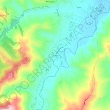Fiumana topographic map, elevation, terrain