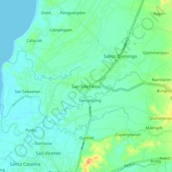 San Ildefonso topographic map, elevation, terrain