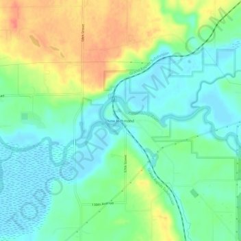 New Richmond topographic map, elevation, terrain
