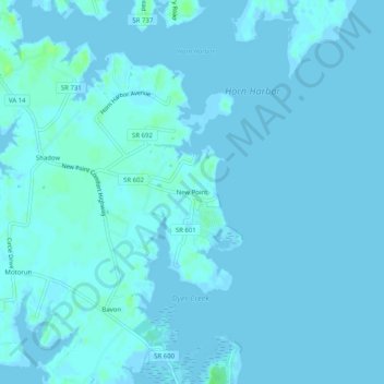 New Point topographic map, elevation, terrain