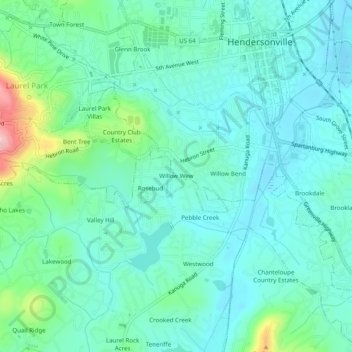 Willow Wew topographic map, elevation, terrain