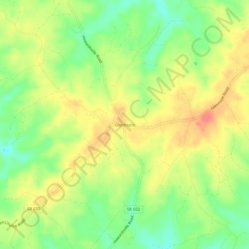 Glenmore topographic map, elevation, terrain